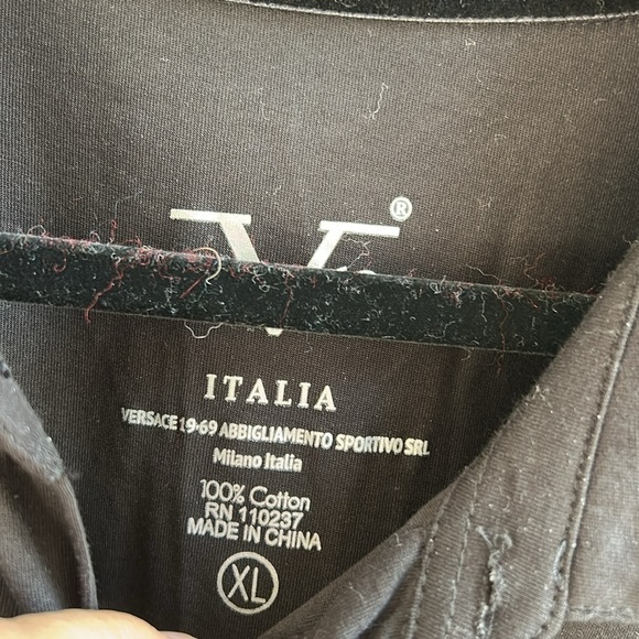 1969 Versace Black Short Sleeve Cotton Italian Polo Shirt Size XL - Picture 4 of 9